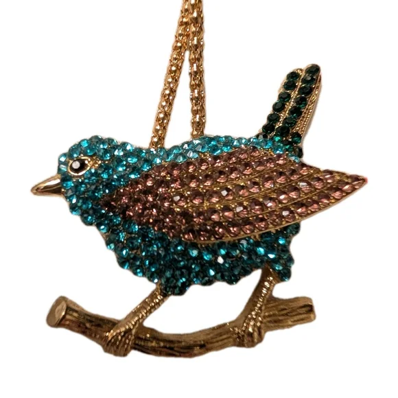 Betsey Johnson Blue Bird Necklace NWT Retired Y2K Fairycore Cottagecore - Picture 4 of 9